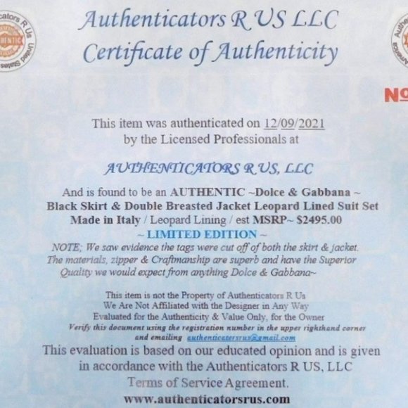 Dolce and Gabbana Black Double Jacket Skirt Set /COA - Picture 7 of 7